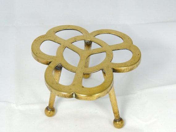 Vintage Leaf Shape Brass Trivet