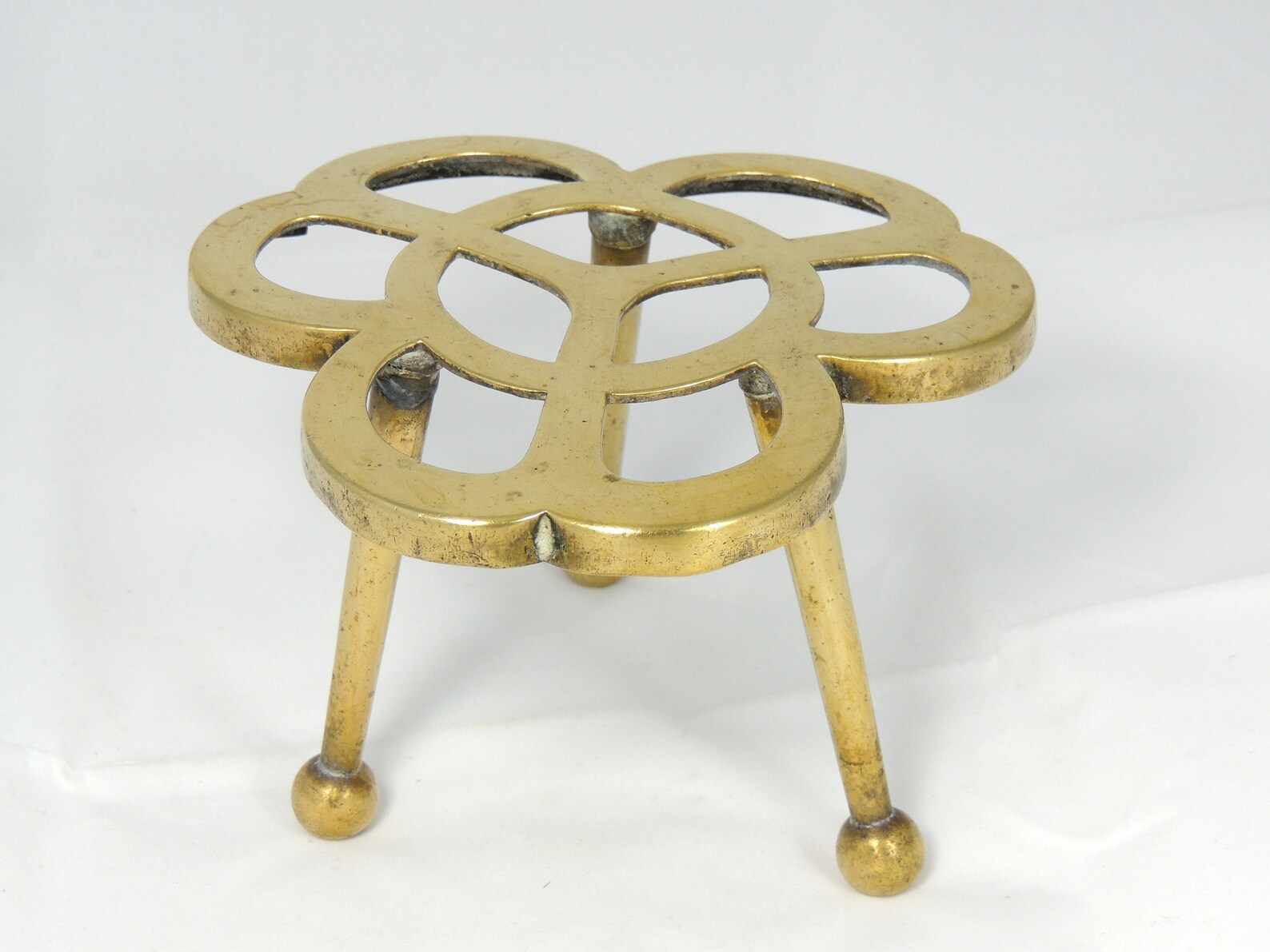 Vintage Brass Trivet Brass Clover Good Luck Etsy