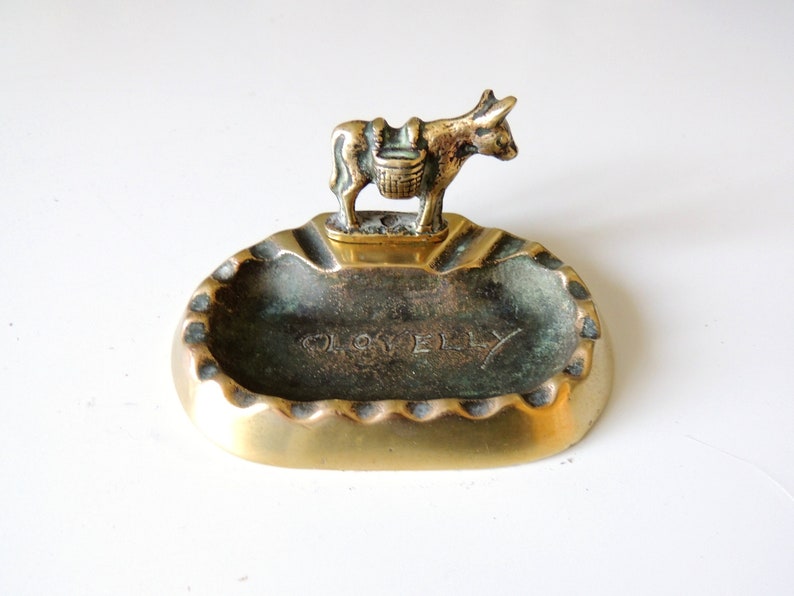 Brass Pin Tray, Brass Clovelly Donkey, Change Dish image 1