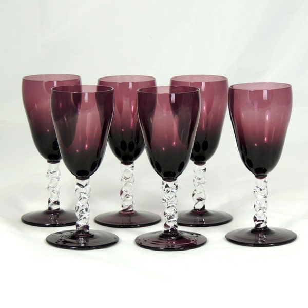 Purple Glasses Liqueur Sherry Cordial set of 6