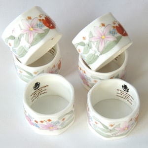 Napkin Rings, Wedgewood Napkin Rings, Set of 6 Napkin rings, Meadow Sweet