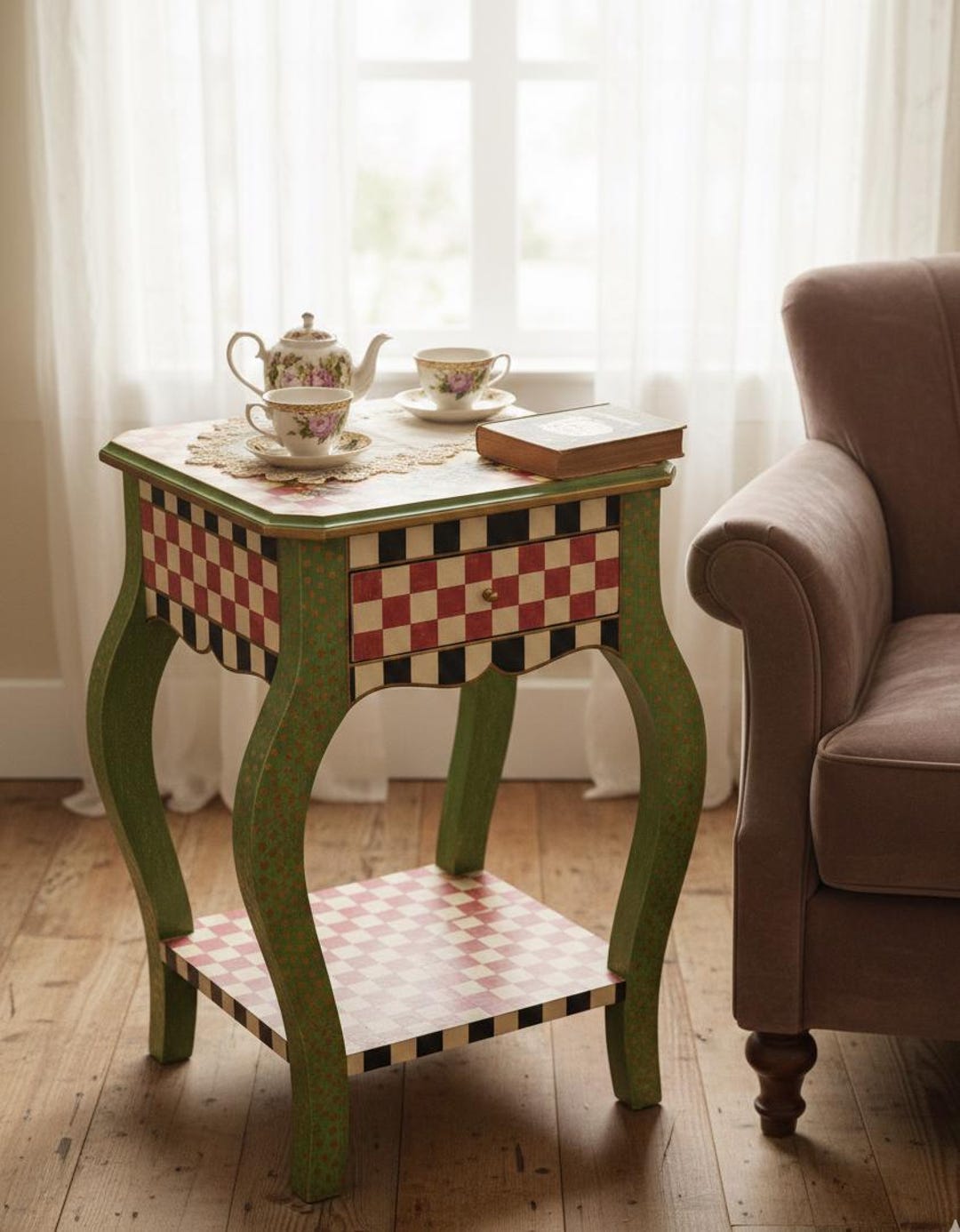 Hand-painted Wooden Rabbit Side Table: Jodhpur Heritage Accent ...