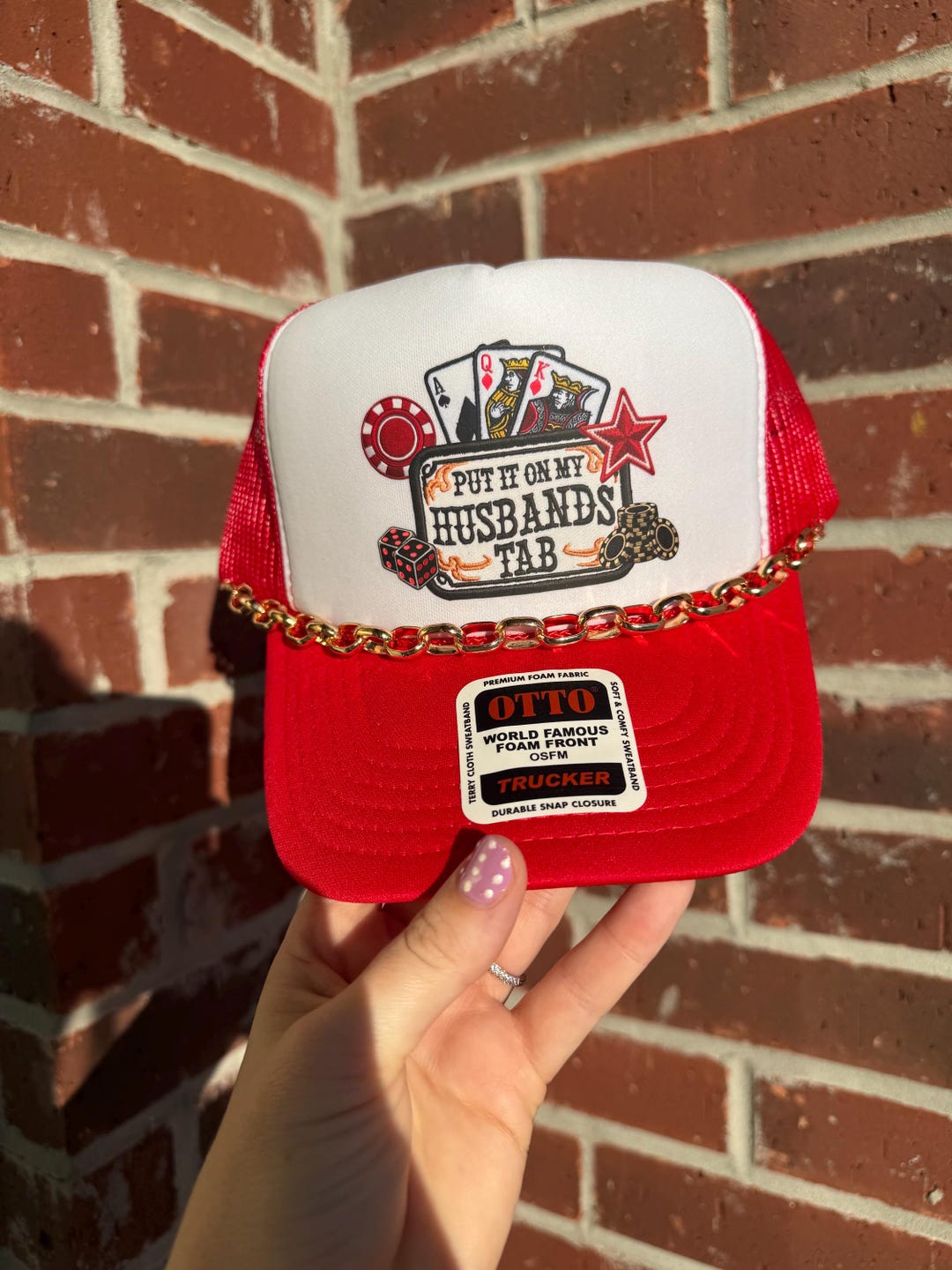Put It on My Husbands Tab Otto Trucker Hat W/ Gold Chain - Etsy