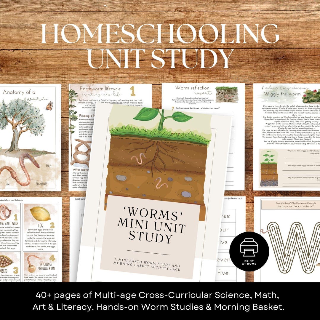 Earthworm Unit Study: Anatomy, Life Cycle, Nature Curriculum (PDF ...