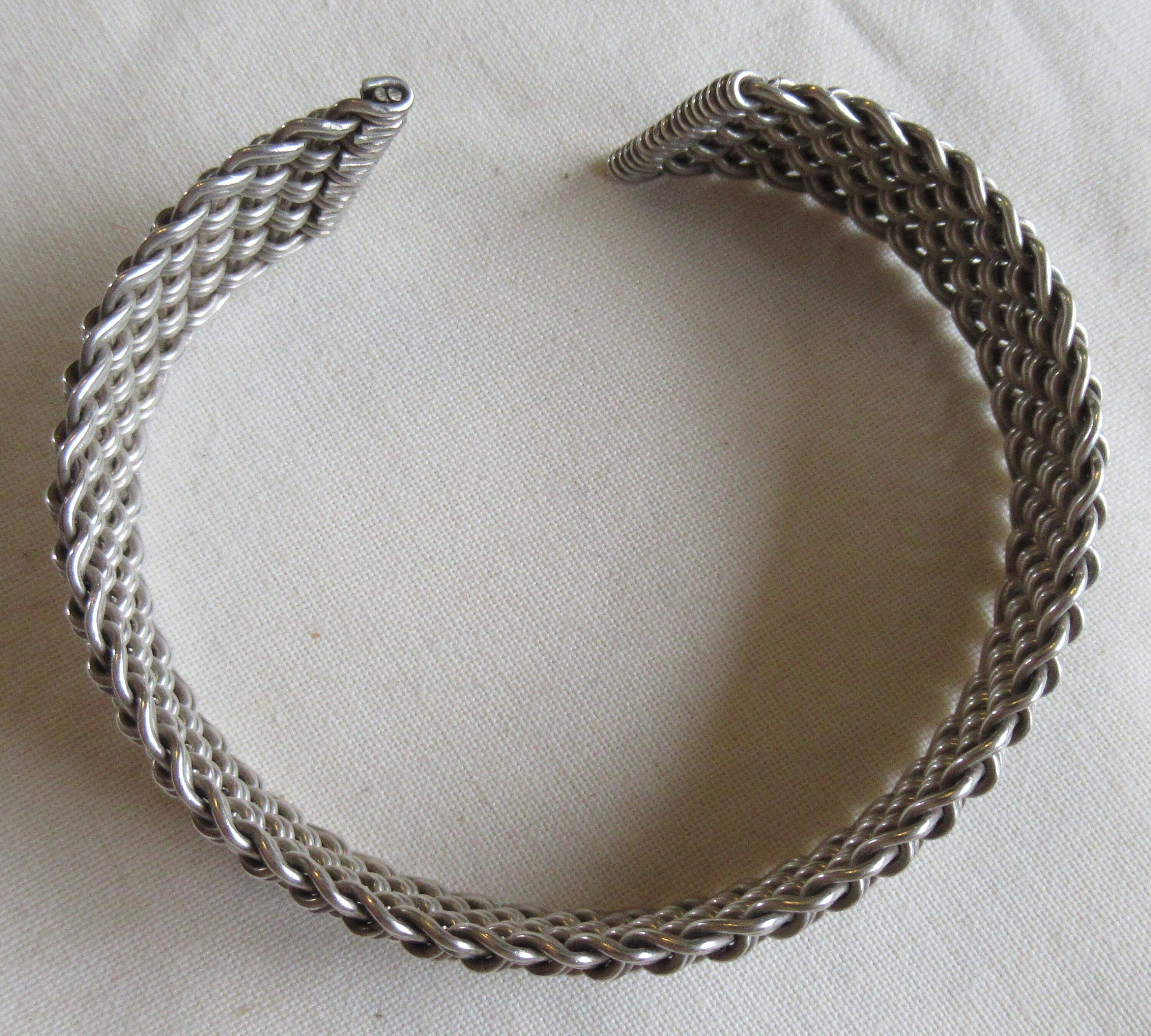 Heavy Vintage 60's Sterling Silver Woven Cuff Bangle Heavy Vintage 60's Sterling Silver Woven Cuff Bangle