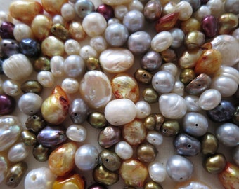 100 x fresh water pearl beads selection crafts jewellery making beading assortment