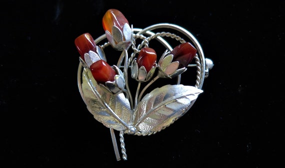 9273 Vintage 70/'s L.R.I Borrowdale stainless steel oval brooch pin retro mid-century modern