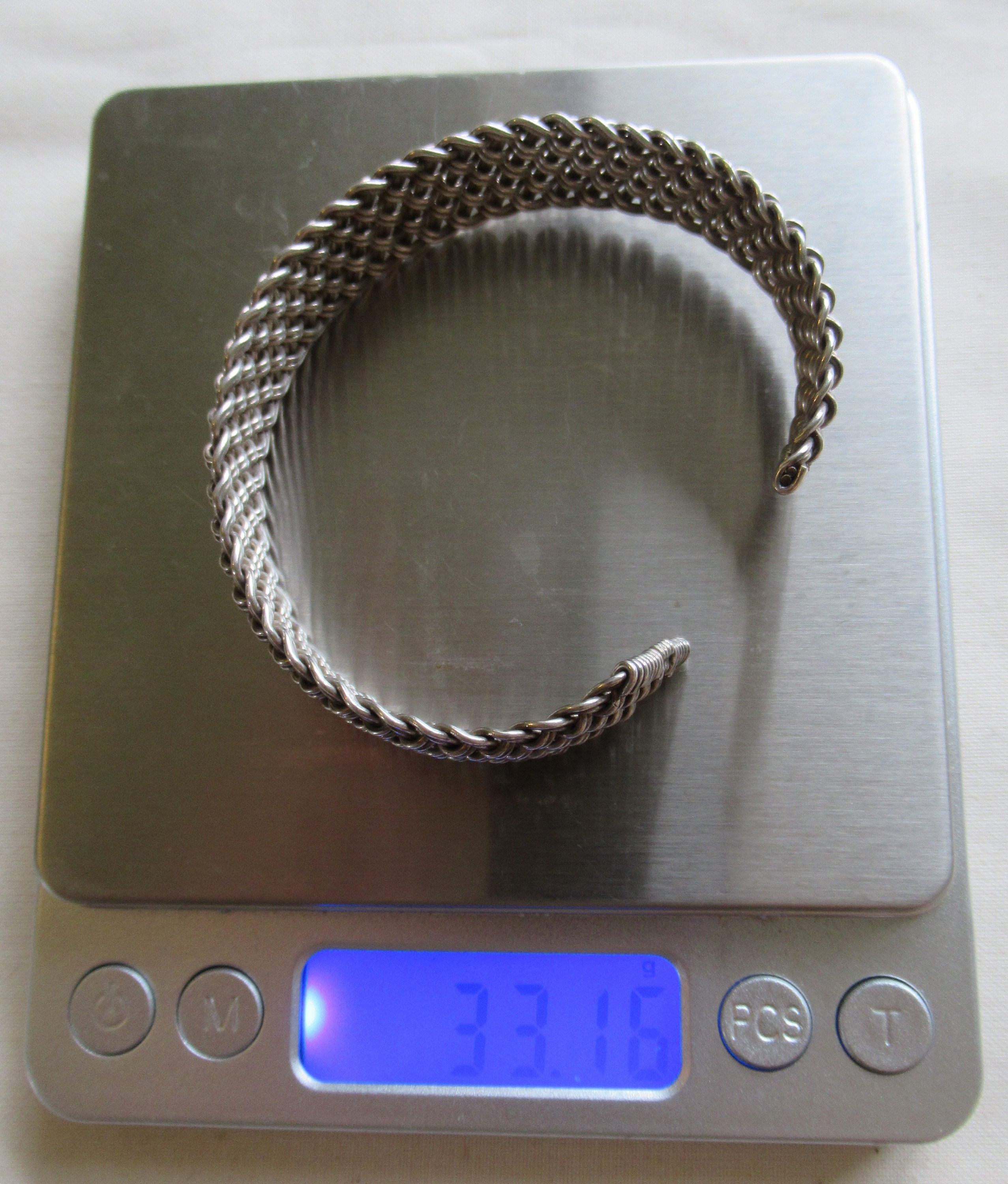 Heavy Vintage 60's Sterling Silver Woven Cuff Bangle Heavy Vintage 60's Sterling Silver Woven Cuff Bangle