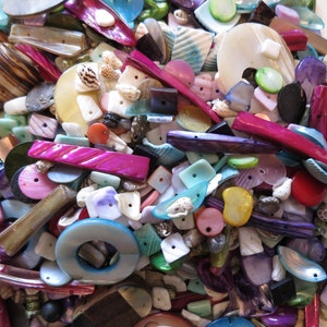 1000 x Shell beads mix assortment selection crafts jewellery making beading multi-colour
