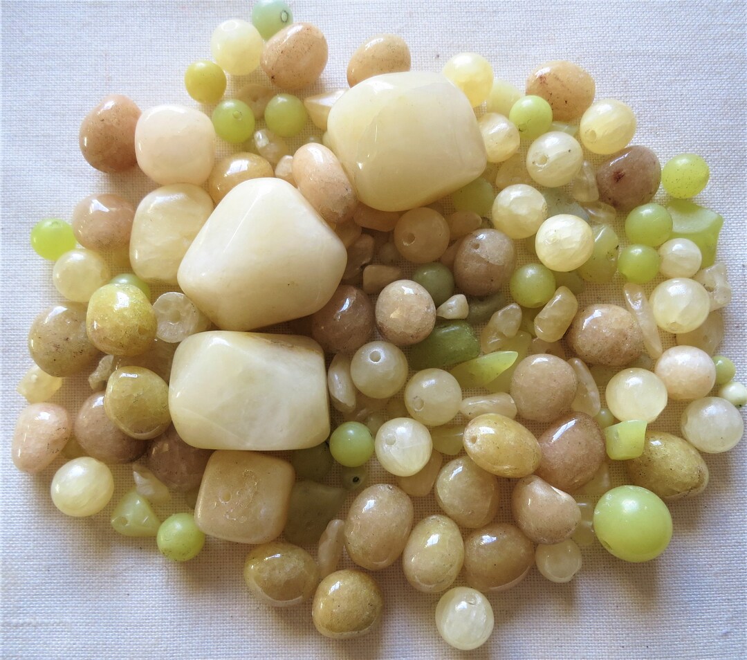 150 X Yellow Gemstone Beads and Chips Selection Crafts Jewellery Making