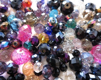 500 x cut crystal rondelle beads mix selection crafts jewellery making beading multi-colour