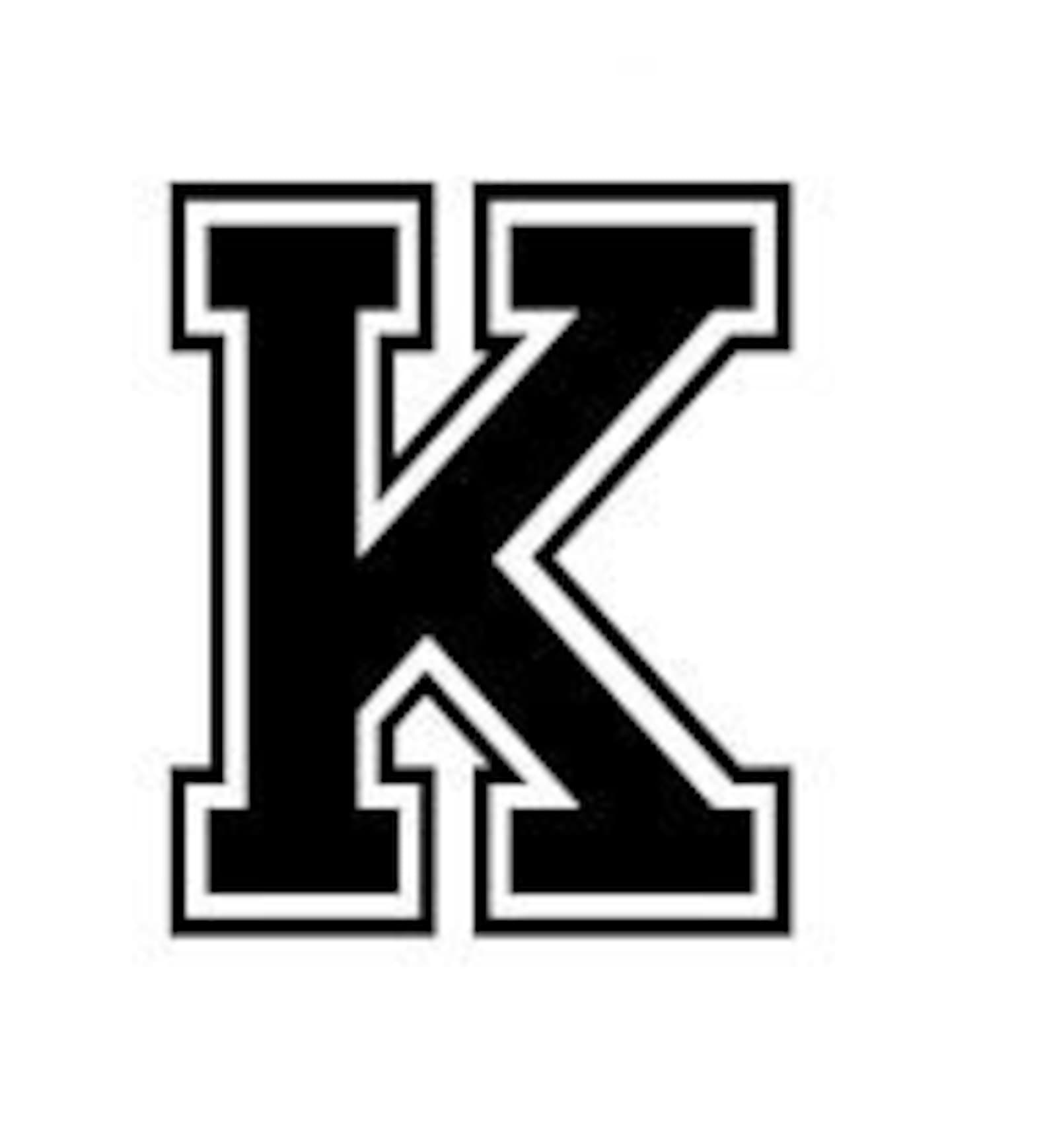 Letter K Varsity Lettering Vinyl Decal Etsy