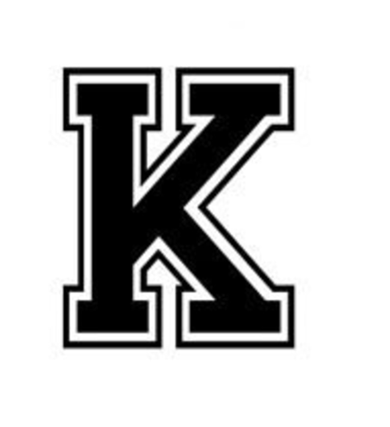 Letter K Varsity Lettering Vinyl Decal Etsy