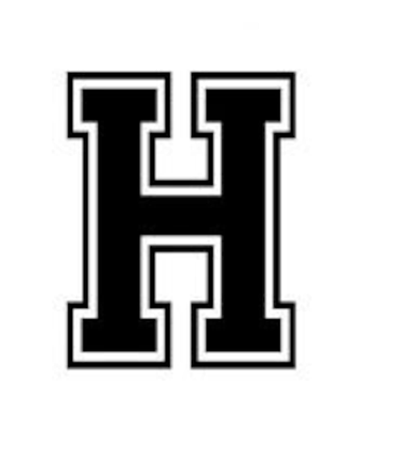 Letter H Varsity Lettering Vinyl Decal Etsy
