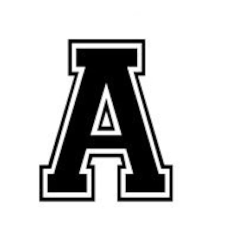 Letter A Varsity Lettering Vinyl Decal Etsy
