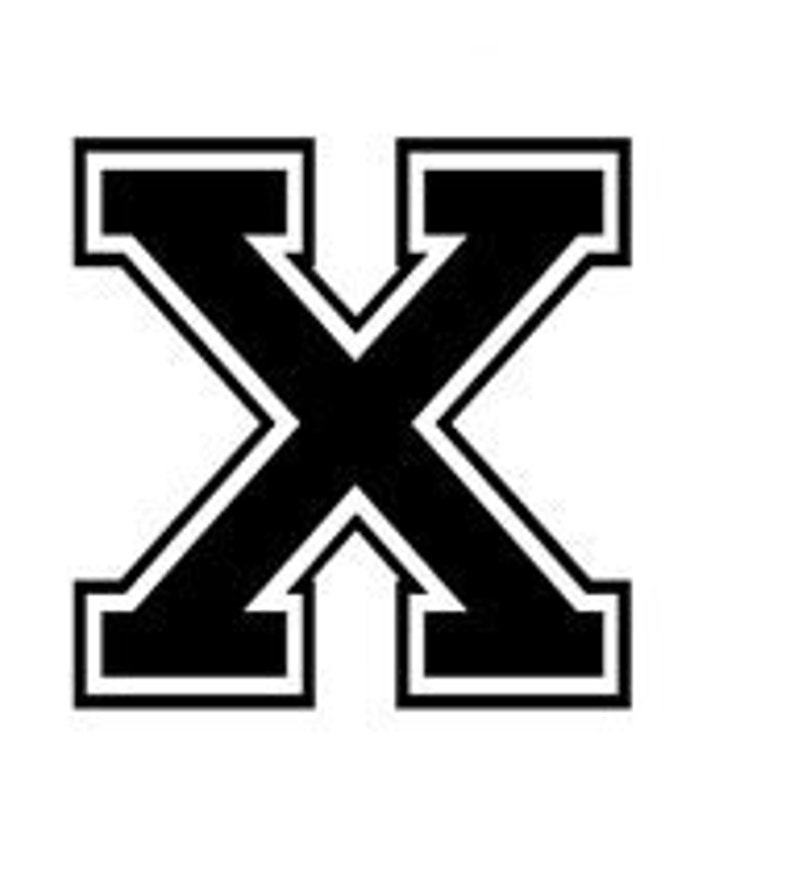 Letter X Varsity Lettering Vinyl Decal Etsy
