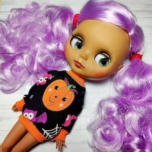 It&#39;s Halloween! Autumn jumper top blouse for Pullip on obitsu 27 Blythe on Pure Neemo Icy Fairyland&#39;s Littlefee and similar dolls