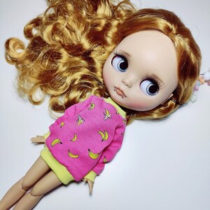 Doll clothing! Blythe doll long sleeve jumper top blouse sweatshirt  also fits Pullip obitsu 27 Vintage Sindy and similar  dolls