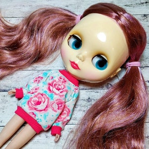 Doll clothing blouse pullover jumper top shirt long sleeve for Neo Blythe Icy Licca