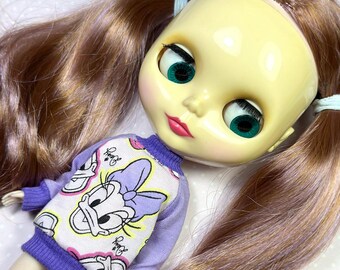 Purple Daisy Duck handmade neo Blythe sweater
