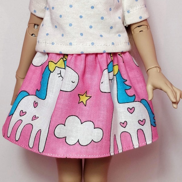 Unicorns and candy floss! Lovely skirt for Iplehouse KID Minifee Bambicrony and similar size dolls