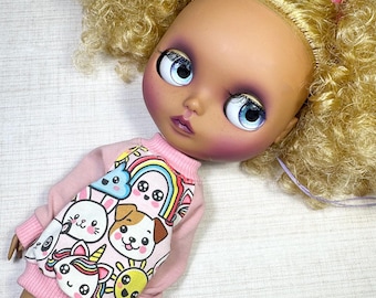 Blythe and Sindy Doll Sweater Pink Kawaii Unicorn Top Azone Body