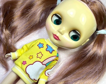 Yellow Calico cat handmade rainbow sweatshirt