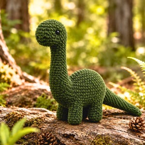 Virkmönster för dinosaurier, Amigurumi-mönster för dinosaurier, Virkhandledning för plysch av dinosaurier, Dinosauriemönster, Nybörjarvänlig dinosaurievirkning