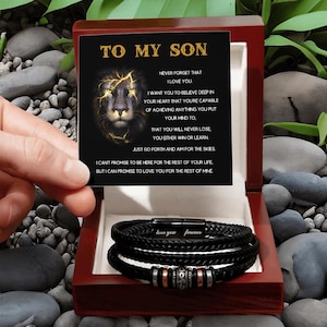 Bracelet À mon fils de maman, cadeau émouvant pour son fils, bijoux message d'amour, cadeau significatif