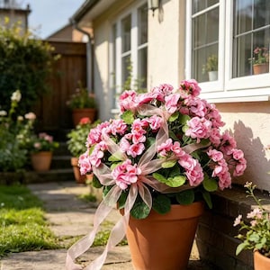 Steli artificiali di begonia e gerani, fiori finti per decorazioni da giardino esterno, decorazioni floreali in vaso per la casa, il portico, composizioni nuziali, regalo