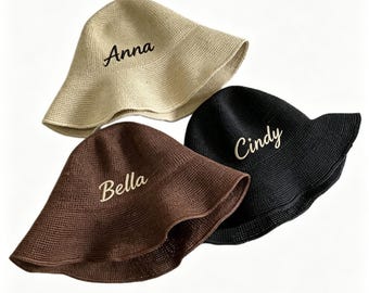 Handgemaakte strozonnehoed voor dames, zomerstrandhoed met brede rand, opvouwbare gehaakte vissershoed, zonbescherming met SPF 50+