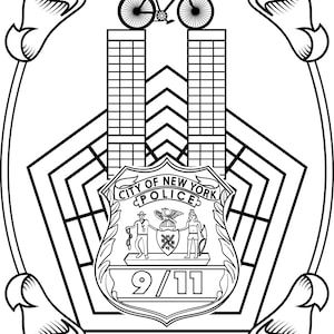 NY City Police Tour 9 11 outline patch svg file