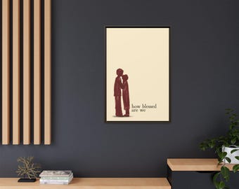 How Blessed Are We couple silhouette minimalist canvas framed art for wall decor