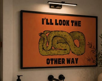 Bathroom Bold color funny snake poster
