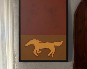 Minimal Running Horse Canvas Framed art