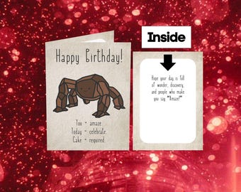 Jellycat Rocky from Project hail mary birthday card
