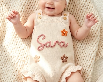 Pelele personalizado con nombre, Pelele personalizado para niña, Conjunto de verano para bebé, Pelele con volantes para bebé, Conjunto para recién nacida para salir del hospital, Regalos para niña