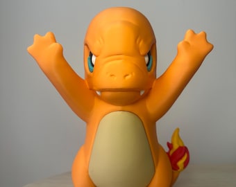 Angry Charmander Inspired 3D Printed Figure | Pokémon Inspired Window Decor | Charmander Collectible | Gamer Gift | Anime Display |