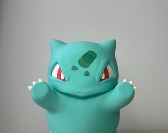 Angry Bulbasaur Inspired 3D Printed Figure | Pokémon Inspired Window Decor | Bulbasaur Collectible | Gamer Gift | Anime Display |