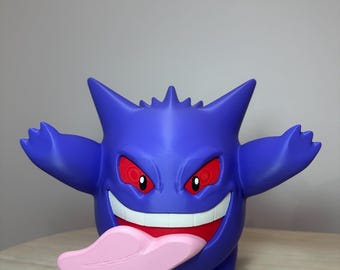 Angry Gengar Inspired 3D Printed Figure | Pokémon Inspired Ghost Collectible | Window Decor | Gamer Gift | Anime Display | Pokémon Gift