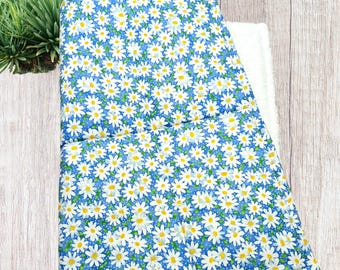 Tapete absorbente para secar platos de algodón, esencial para la cocina de secado rápido, margaritas azules, decoración rústica