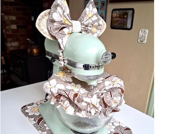 KitchenAid Stand Mixer Bowl Cover Set, Floral, Handmade, Cottagecore Kitchen Decor
