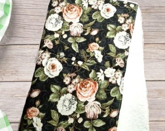 Tapete para secar platos, esencial para la cocina de secado rápido, rosas, decoración rústica