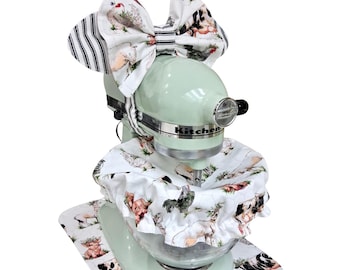 KitchenAid Stand Mixer Bowl Cover Set, Farm Animals, Handmade, Cottagecore Kitchen Decor