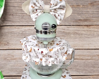 KitchenAid Stand Mixer Bowl Cover 4-Piece Set, Chickens, Kitchen Decor, Gift for Her, Handmade, Cottagecore