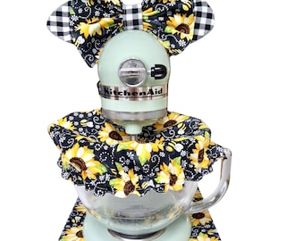 KitchenAid Stand Mixer Bowl Cover Set, Sunflowers, Handmade, Cottagecore Kitchen Decor