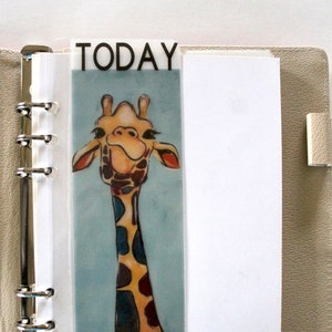 Planner Bookmark, Planner Page Marker, Journal Bookmark, Transparent Vellum, Giraffe, A5