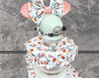 Juego de 4 tapas para el bol de la batidora KitchenAid, diseño de melocotones, decoración de cocina, regalo para ella.