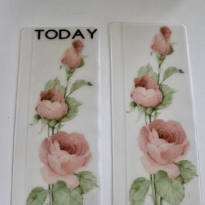 Planner Bookmark, Planner Page Marker, Journal Bookmark, Transparent Vellum, Roses, Choose With Word or Without, Choose Your Size