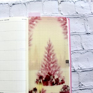 Hobonichi/Stalogy Pencil Board, Pink Tree, Laminated, Writing Board, Writing Mat, Shitajiki, Tabbed Divider, Choose Your Size